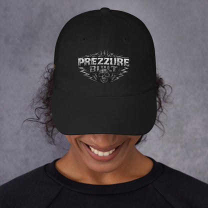 Person wearing a black cap with 'iZybiL' logo on a gray background