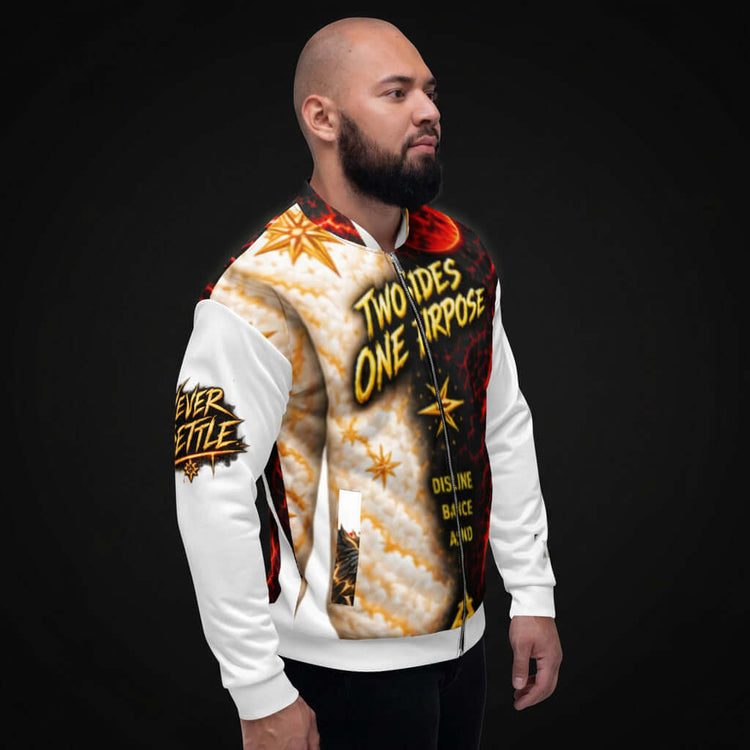 Two Sides with a Purpose Unisex Bomber Jacket - We Rise Above