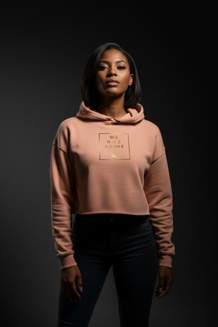 Darkest Nights Crop Hoodie - Streetwear Graphic Top - We Rise Above