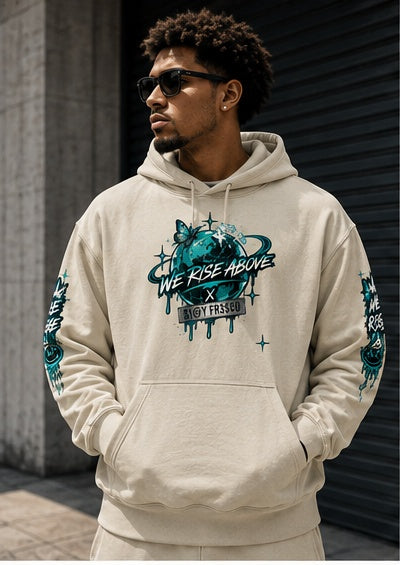 STAY FRESCO Oversized Heavyweight Hoodie - We Rise Above